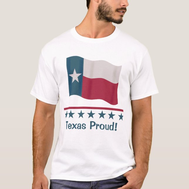 Camiseta Texas Orgulloso de ondear bandera de estrella soli (Anverso)