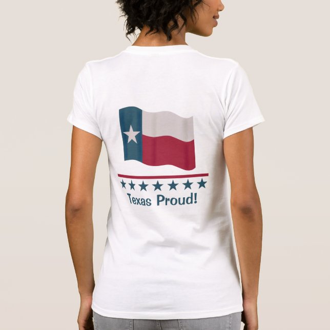 Camiseta Texas Orgulloso Waving Long Star Flag Back Design (Reverso)