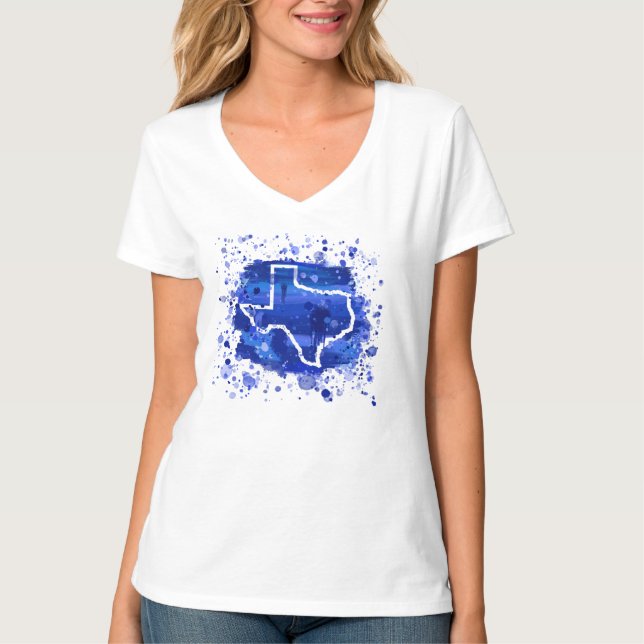 Camiseta TEXAS "Paint the Mother Blue" Ed. 1 Tee femenino (Anverso)