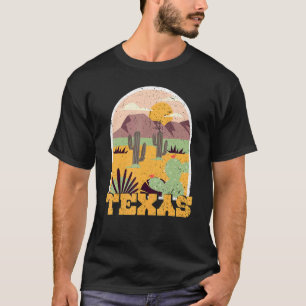 Camiseta Texas Retro Vintage Retro Sunset Orgulloso Cactus
