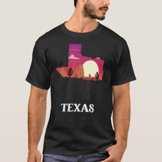 Camiseta Texas Shaped Desert Scenery Estado de Ee. Uu.