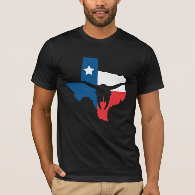 Camiseta Texas State Flag Longhorn silueta (Anverso)