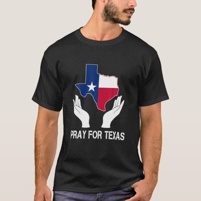 Camiseta Texas Strong Pray For Texas Flag Map (Anverso)