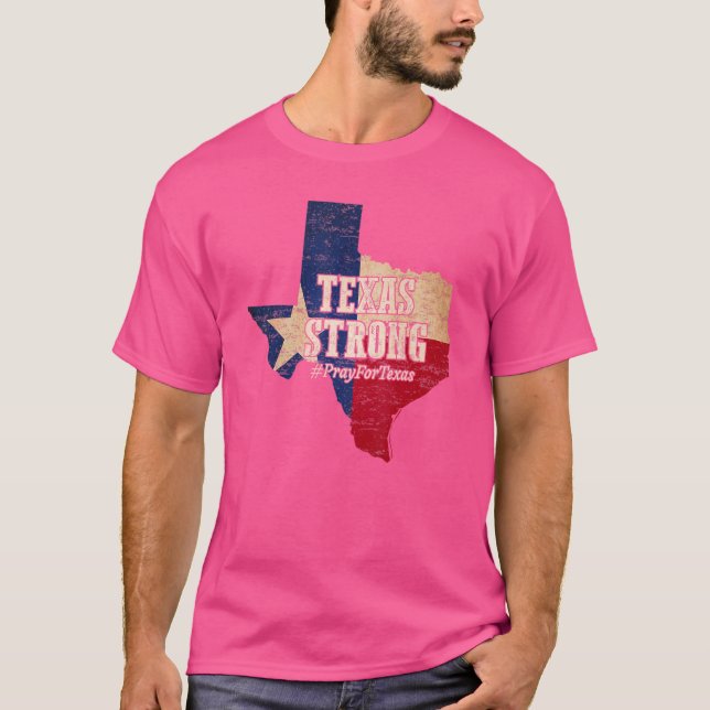 Camiseta Texas Strong Pray For Texas Flag Map (Anverso)
