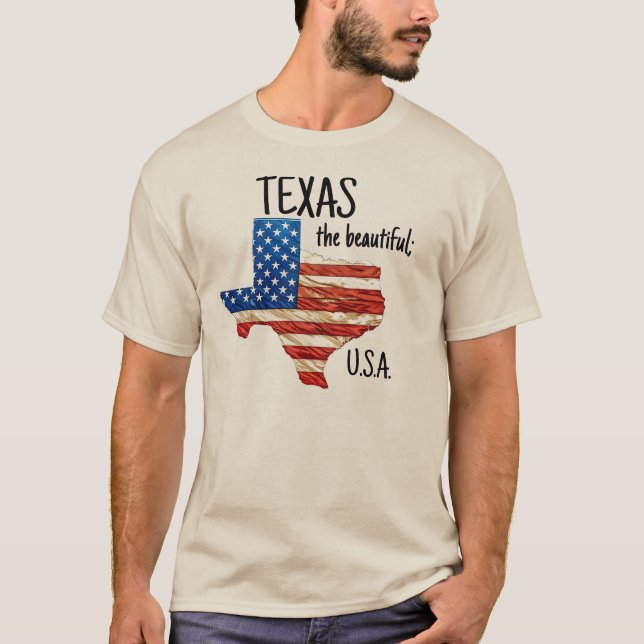 Camiseta TEXAS the beautiful USA (Anverso)