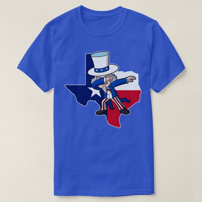 Camiseta Texas Uncle Sam Texan 4 de Julio Patriótico de Est (Diseño del anverso)