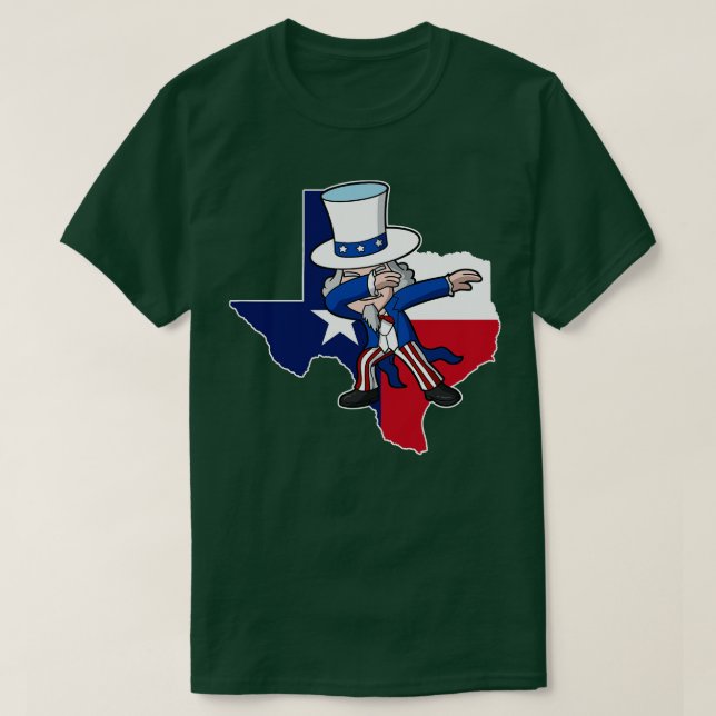 Camiseta Texas Uncle Sam Texan 4 de Julio Patriótico de Est (Diseño del anverso)