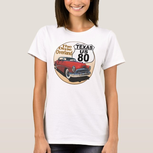 Camiseta Texas US Route 80 - The Dixie Overland (Anverso)