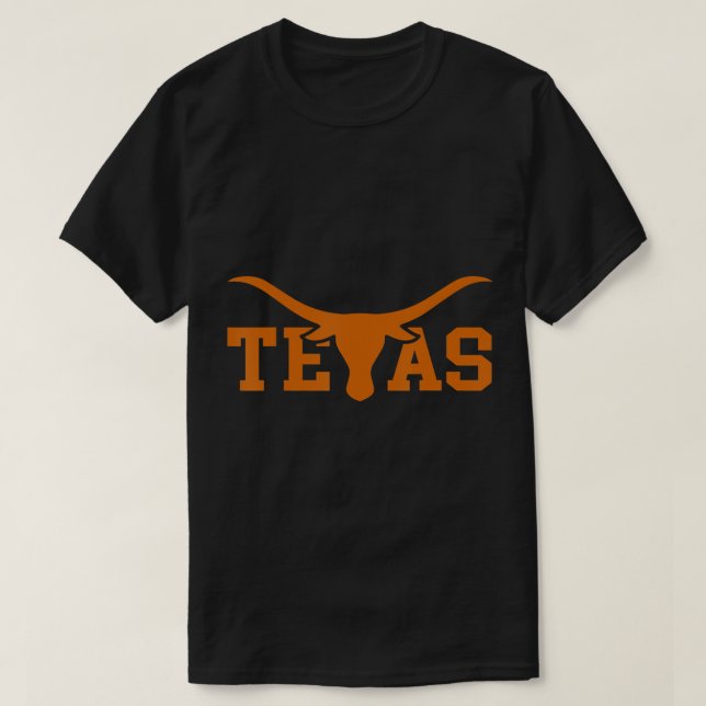Camiseta Texas USA Longhorn Bull American Font T-Shirt (Diseño del anverso)