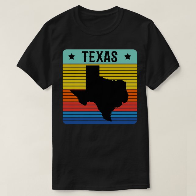 Camiseta Texas Vintage Retro Style State (Diseño del anverso)