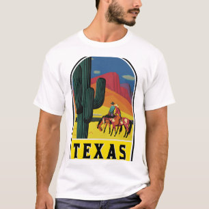 CAMISETA TEXAS VINTAGE VIAJE WEST SALVAJE VAQUERO SAGUARO C