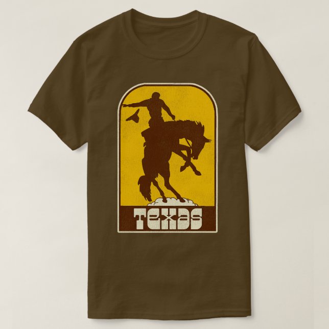 Camiseta Texas Vintage Western Cowboy Rodeo Travel Souvenir (Diseño del anverso)