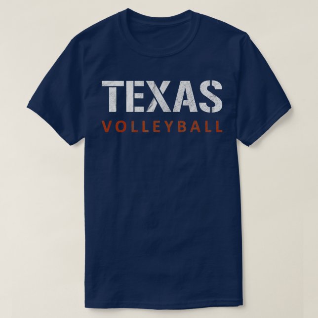 Camiseta Texas Volleyball Vintage angustiado 3 (Diseño del anverso)