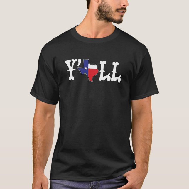 Camiseta Texas Y'ALL País Bandera del Estado Occidental de  (Anverso)