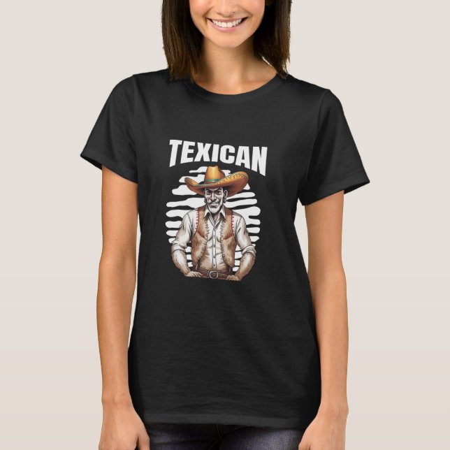 Camiseta Texican texan mexican hat culture men women (Anverso)