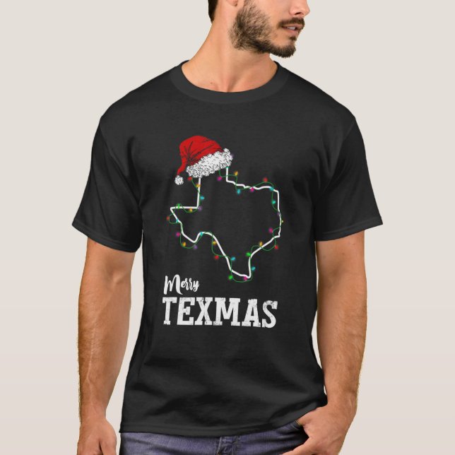 Camiseta Texmas de mora Navidades del estado de Texas Light (Anverso)