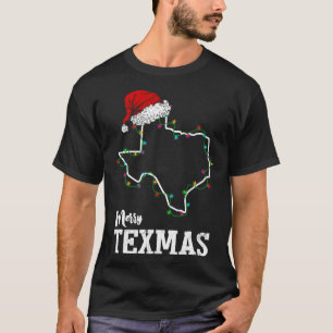 Camiseta Texmas de mora Navidades del estado de Texas Light