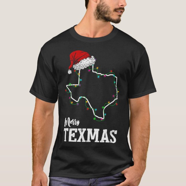 Camiseta Texmas de mora Navidades del estado de Texas Light (Anverso)