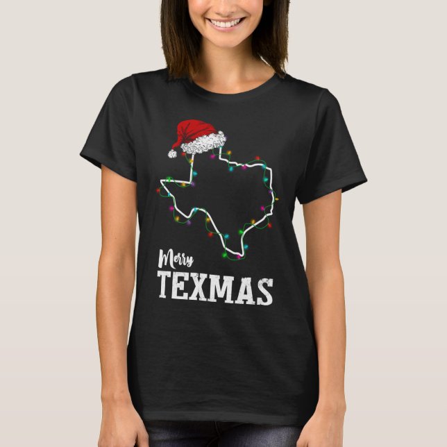 Camiseta Texmas de mora Navidades del estado de Texas Light (Anverso)