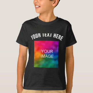 Camiseta Text Upload Photo Template Boys Kids Modern _1