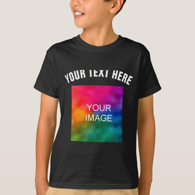 Camiseta Text Upload Photo Template Boys Kids Modern _1  (Anverso)