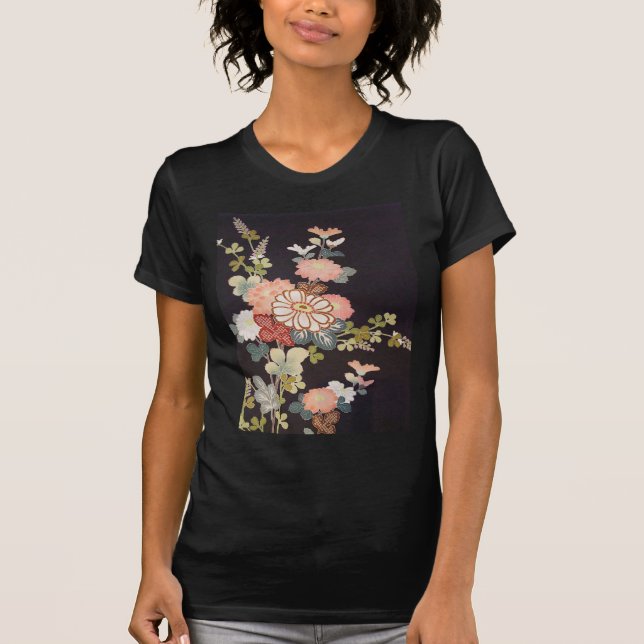 Camiseta Textil japonés de KIMONO, patrón florete (Anverso)