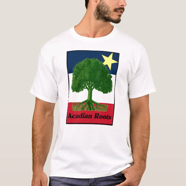 Camiseta Texto acadiense de las raíces w (Anverso)