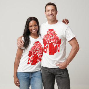 Camiseta Texto Aislado de Inglaterra Rojo Cruz de San Jorge