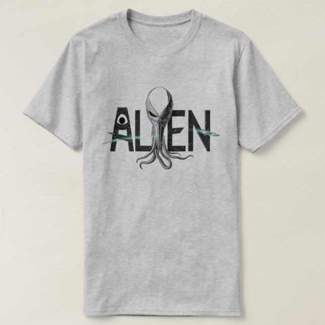 Camiseta Texto alienígena de espacio (Diseño del anverso)