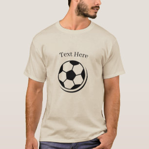 Camiseta Texto aquí Imagen de fútbol Color arena Básica Hom