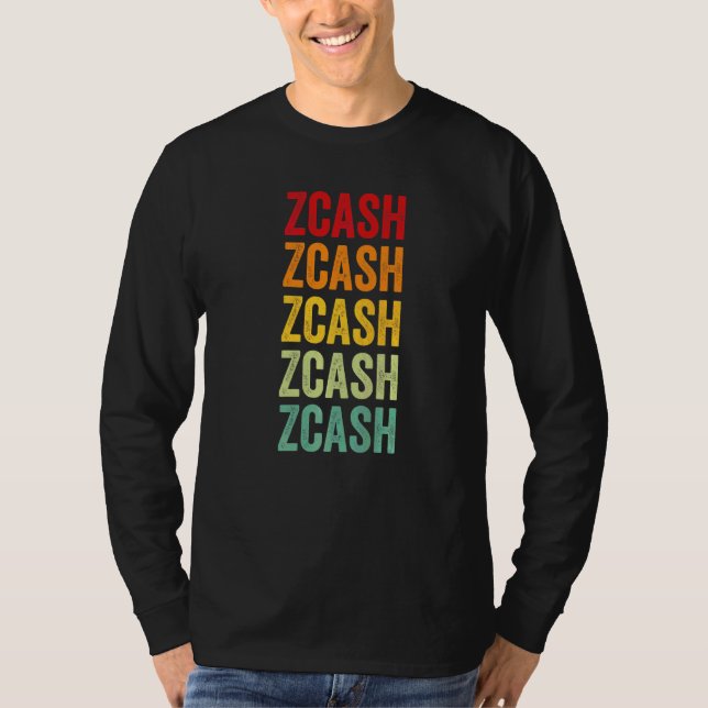 Camiseta Texto Arcoíris de Zcash Cripto (Anverso)