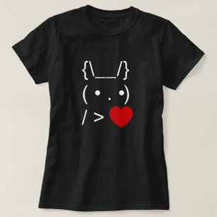 Camiseta Texto ASCII Arte Conejo conejo conejo dar corazón