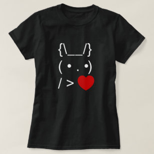 Camiseta Texto ASCII Arte Conejo conejo conejo dar corazón