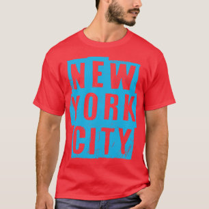 Camiseta Texto azul claro vintage de la ciudad de Nueva Yor