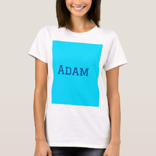 Camiseta texto azul morado agregar nombre mensaje de vuelta