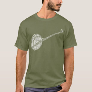 Camiseta Texto blanco de arte con forma de palabra banjo
