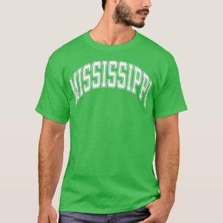 Camiseta Texto blanco de estilo de variación de Mississippi