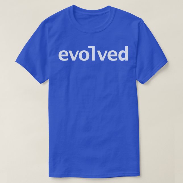 Camiseta Texto blanco de la tipografía evolucionada (Diseño del anverso)