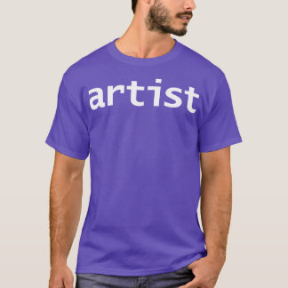 Camiseta Texto blanco de tipografía mínima de artista