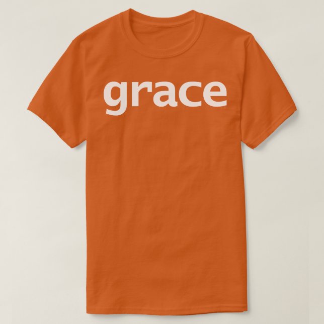 Camiseta Texto blanco de tipografía mínima de gracia (Diseño del anverso)