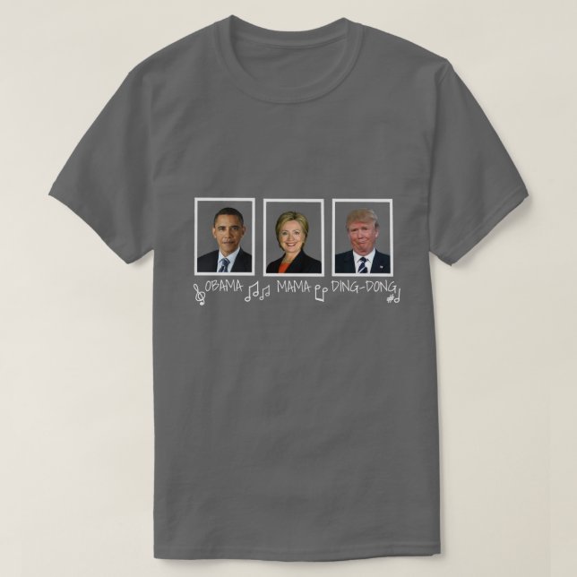 Camiseta Texto blanco divertido de mamá "Obama Tilín-Dong" (Diseño del anverso)