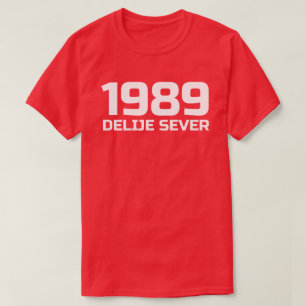 Camiseta Texto Blanco Divide Norte 1989