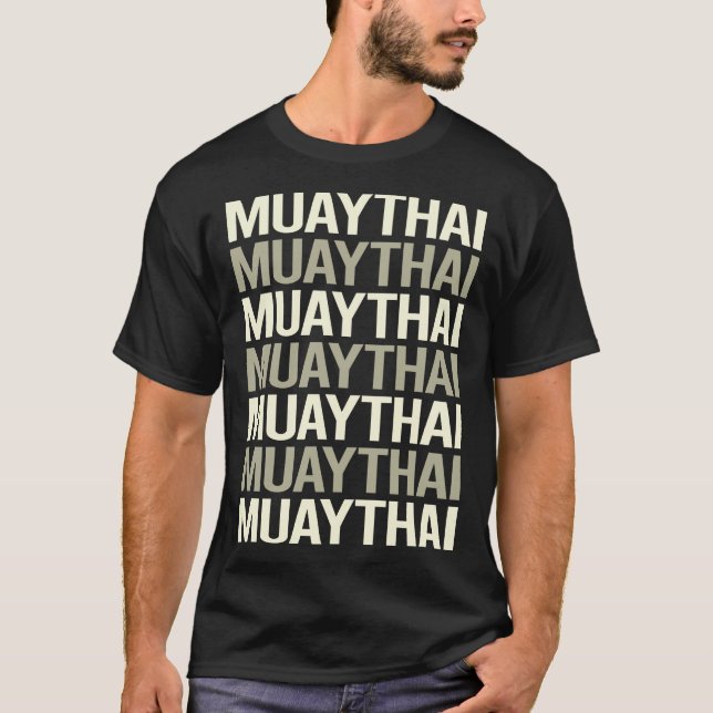 Camiseta Texto Blanco Muay Thai (Anverso)