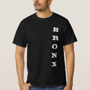 Camiseta Texto Bronx Clásico Nyc Nueva York Valor Negro