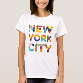 Camiseta Texto colorido de la ciudad de Nueva York