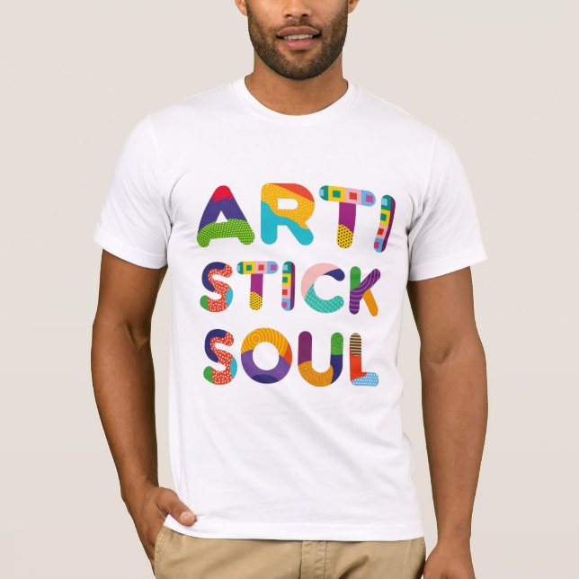 Camiseta Texto colorido del alma artística (Anverso)