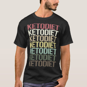 Camiseta Texto Colorido Dieta Keto Cetogénico Cetona Cetosi