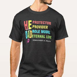 Camiseta Texto colorido Es DAD, regalo del Día del Padre