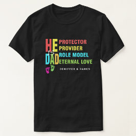 Camiseta Texto colorido Es DAD, regalo del Día del Padre