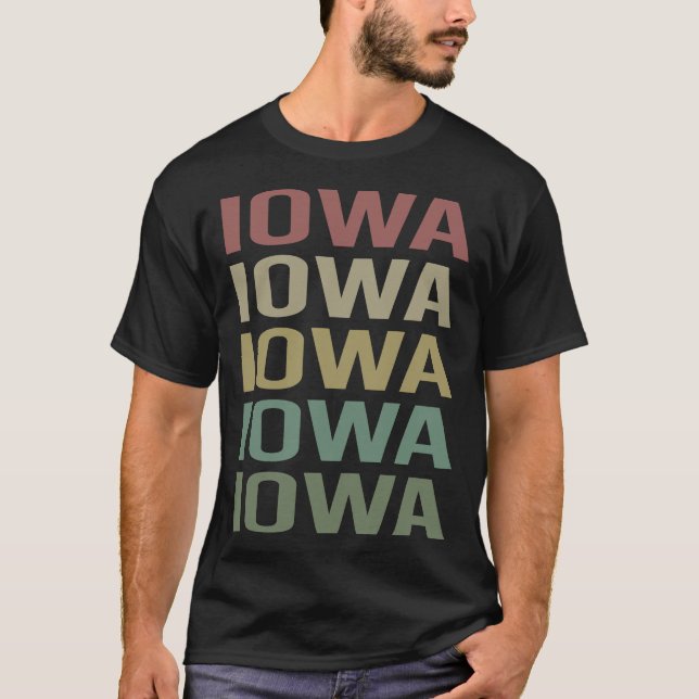 Camiseta Texto colorido Iowa (Anverso)
